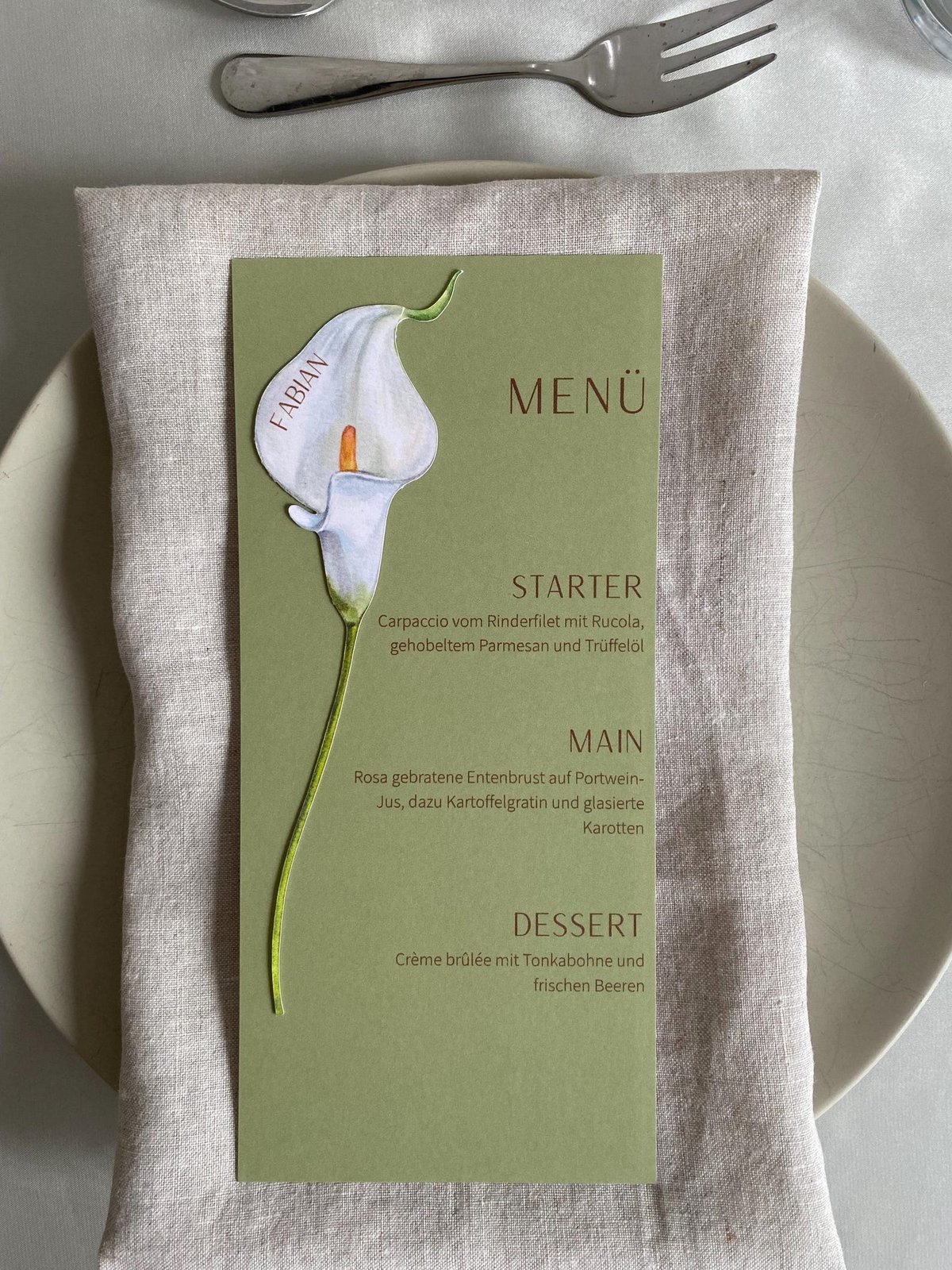 Etsy Menükarte