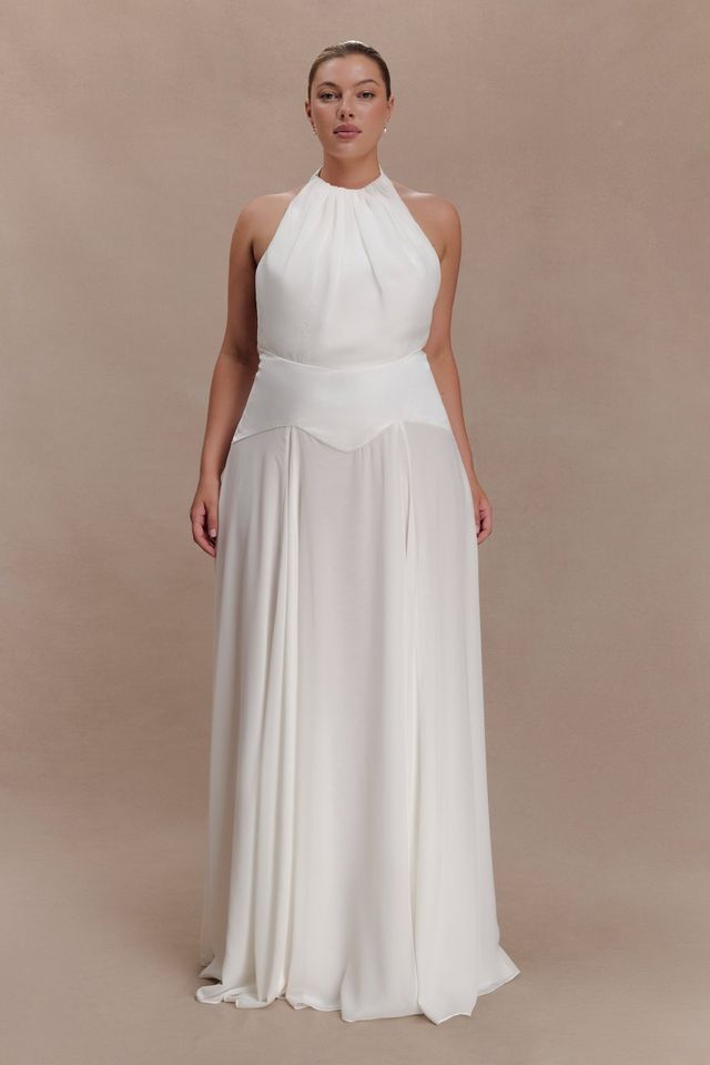 MESHKI Susan Chiffon Halter Maxi